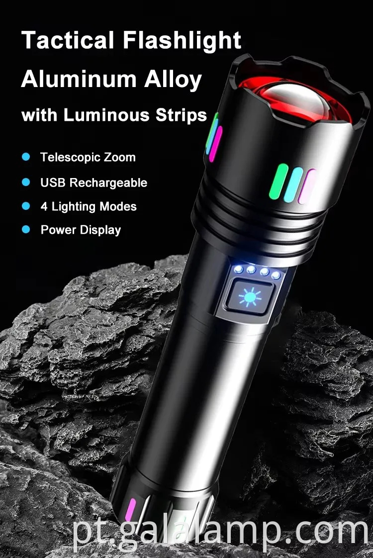 Lanterna a laser branca, iluminação à prova d'água forte, carregamento multifuncional